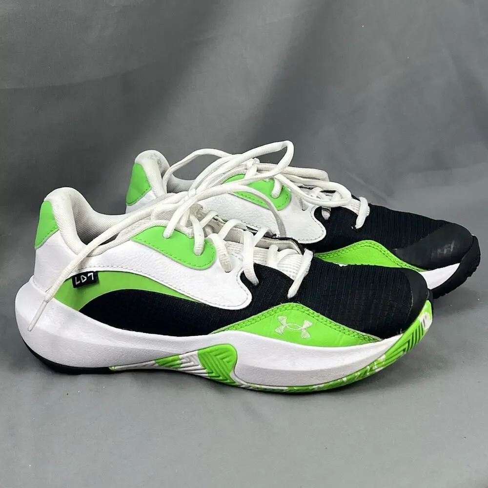 Under Armour Lockdown 7 Low Women’s 9 Men’s 7.5 Black Green Basketbal